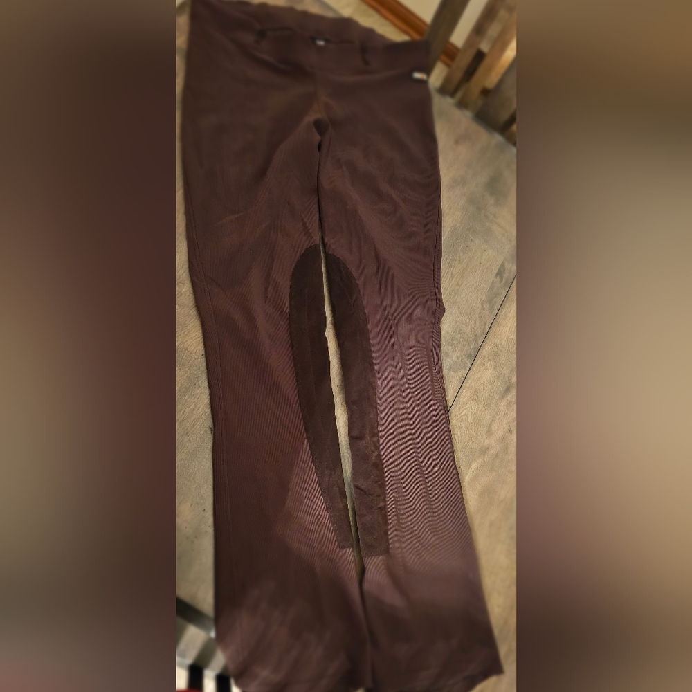 Kerrits Brown Bootcut  Microcord Knee Patch Riding Breeches 1x Long/Tall